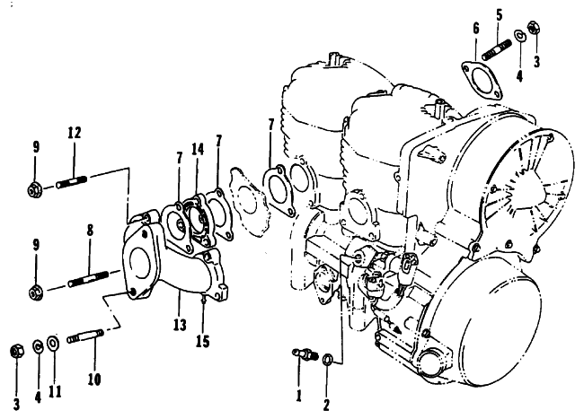 Parts Diagram for Arctic Cat 1992 PANTHER DELUXE SNOWMOBILE INTAKE MANIFOLD