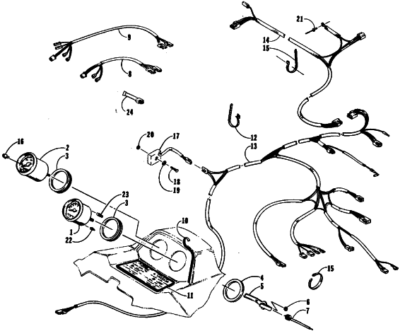 Parts Diagram for Arctic Cat 1990 EL TIGRE EXT SNOWMOBILE INSTRUMENTS AND WIRING ASSEMBLIES