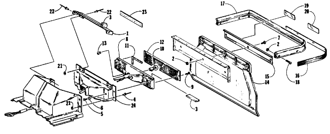 Parts Diagram for Arctic Cat 1990 EL TIGRE EXT SPECIAL SNOWMOBILE TAILLIGHT AND REAR BUMPER