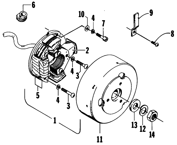 Parts Diagram for Arctic Cat 1990 EL TIGRE EXT SPECIAL SNOWMOBILE MAGNETO