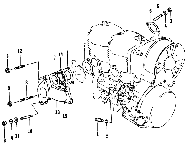 Parts Diagram for Arctic Cat 1992 SUPER JAG SNOWMOBILE INTAKE MANIFOLD