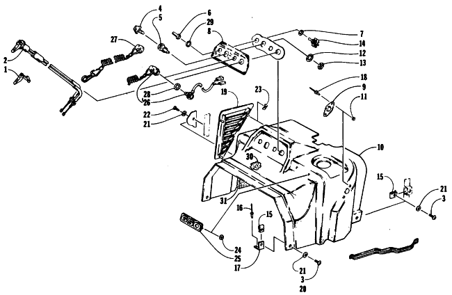Parts Diagram for Arctic Cat 1990 WILDCAT 650 MOUNTAIN CAT SNOWMOBILE SWITCH AND CONSOLE ASSEMBLY