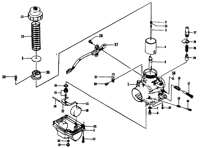 Parts Diagram for Arctic Cat 1990 PROWLER SNOWMOBILE CARBURETOR