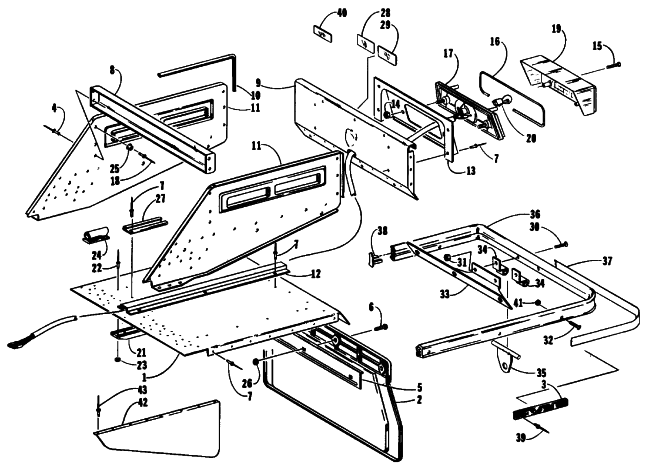 Parts Diagram for Arctic Cat 1990 SUPER JAG SNOWMOBILE BODY EXTENSION