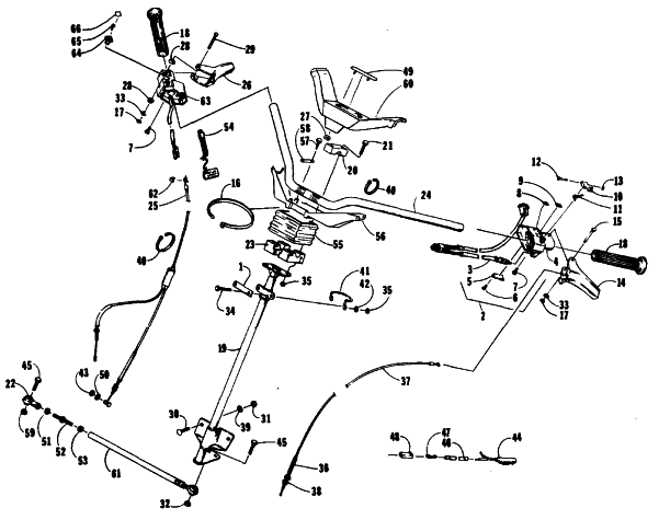 Parts Diagram for Arctic Cat 1990 SUPER JAG SNOWMOBILE STEERING