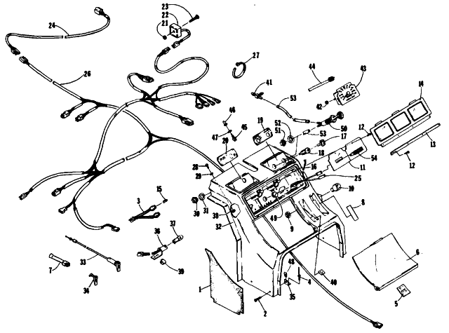 Parts Diagram for Arctic Cat 1990 SUPER JAG SNOWMOBILE CONSOLE AND WIRING ASSEMBLIES