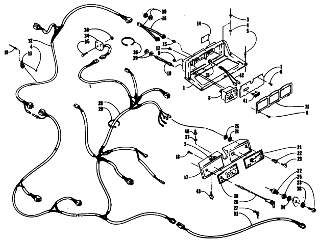 Parts Diagram for Arctic Cat 1990 JAG SNOWMOBILE CONSOLE AND WIRING ASSEMBLIES