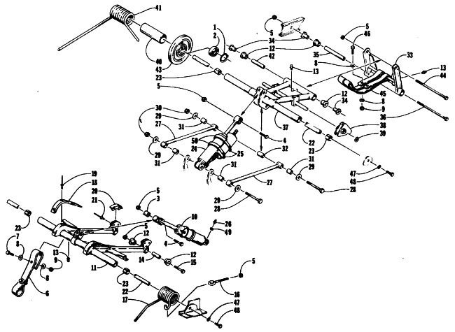 Parts Diagram for Arctic Cat 1990 EL TIGRE EXT SPECIAL SNOWMOBILE REAR SUSPENSION ARM ASSEMBLIES