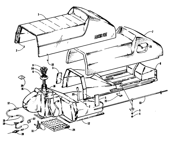 Parts Diagram for Arctic Cat 1990 EL TIGRE EXT SPECIAL SNOWMOBILE SEAT AND GAS TANK ASSEMBLIES