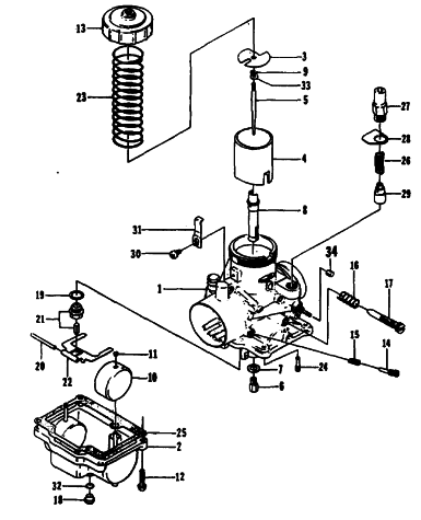 Parts Diagram for Arctic Cat 1990 CHEETAH TOURING SNOWMOBILE CARBURETOR