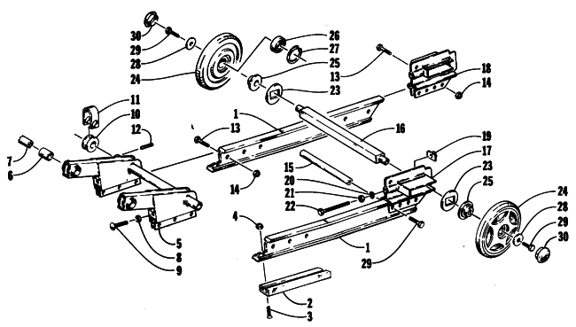 Parts Diagram for Arctic Cat 1990 JAG AFS LT SNOWMOBILE ARTICULATING SKID FRAME