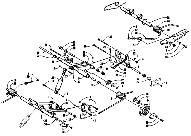 Parts Diagram for Arctic Cat 1990 JAG AFS LT SNOWMOBILE REAR SUSPENSION ARM ASSEMBLIES