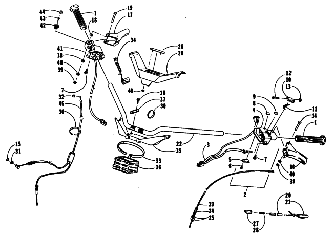 Parts Diagram for Arctic Cat 1991 JAG AFS LONG TRACK SNOWMOBILE HANDLEBAR ASSEMBLY