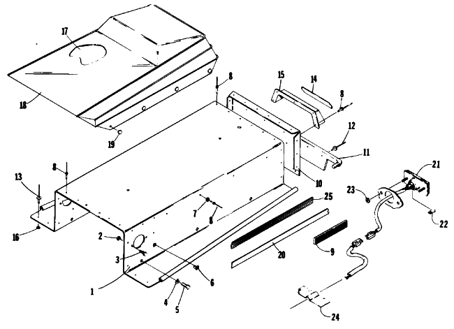 Parts Diagram for Arctic Cat 1992 KITTY CAT SNOWMOBILE SEAT,TUNNEL AND TAILLIGHT