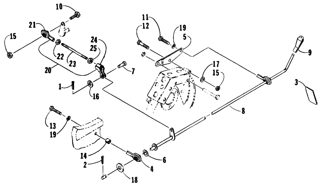 Parts Diagram for Arctic Cat 1991 EL TIGRE EXT MOUNTAIN CAT SNOWMOBILE REVERSE SHIFT LEVER ASSEMBLY