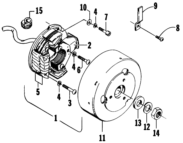 Parts Diagram for Arctic Cat 1991 EL TIGRE EXT SNOWMOBILE MAGNETO