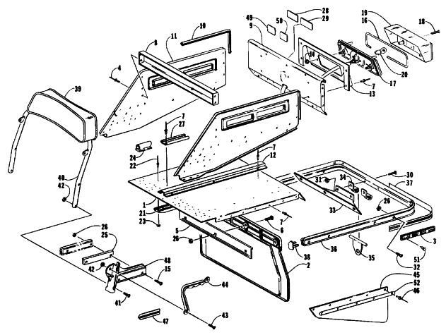 Parts Diagram for Arctic Cat 1991 JAG AFS LONG TRACK SNOWMOBILE BODY EXTENSION