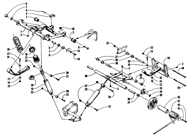 Parts Diagram for Arctic Cat 1991 PROWLER SNOWMOBILE REAR SUSPENSION ARM ASSEMBLIES