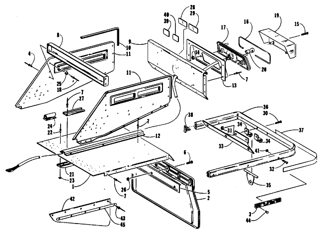 Parts Diagram for Arctic Cat 1991 SUPER JAG SNOWMOBILE BODY EXTENSION