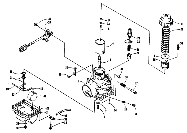 Parts Diagram for Arctic Cat 1992 JAG SPECIAL SNOWMOBILE CARBURETOR