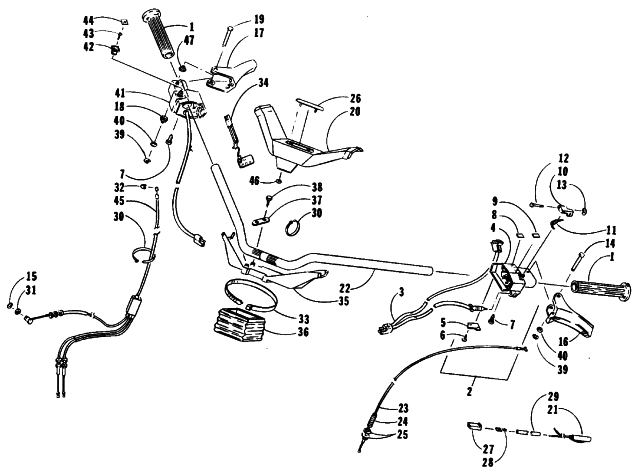 Parts Diagram for Arctic Cat 1991 JAG AFS SPECIAL SNOWMOBILE HANDLEBAR ASSEMBLY