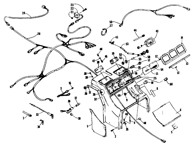 Parts Diagram for Arctic Cat 1991 SUPER JAG SNOWMOBILE CONSOLE AND WIRING ASSEMBLIES