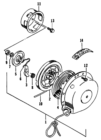 Parts Diagram for Arctic Cat 1994 EXT 580 MOUNTAIN CAT WAVE SNOWMOBILE RECOIL STARTER