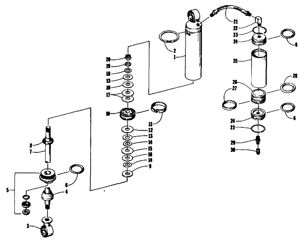 Parts Diagram for Arctic Cat 1991 EXT SPECIAL SNOWMOBILE FRONT SUSPENSION SHOCK ABSORBER