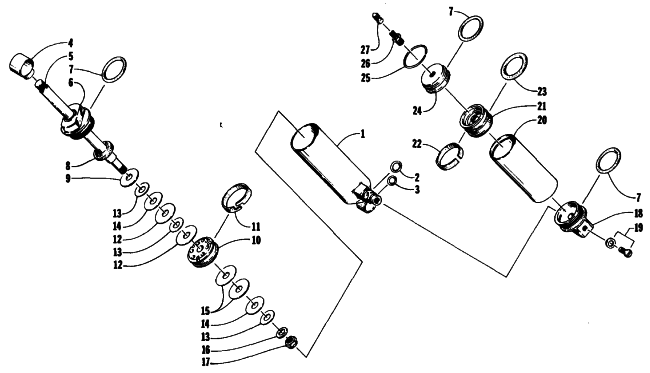 Parts Diagram for Arctic Cat 1991 EXT SPECIAL SNOWMOBILE REAR SUSPENSION FRONT ARM SHOCK ABSORBER