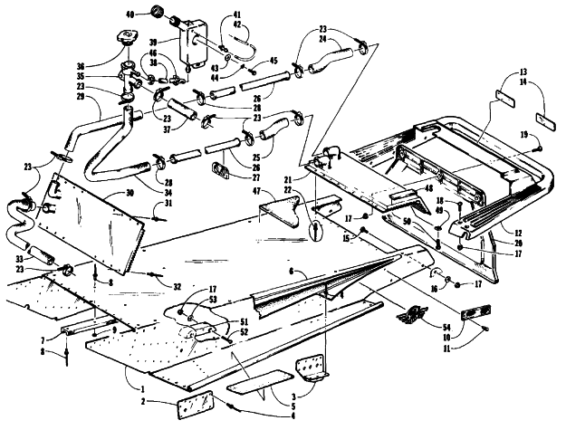 Parts Diagram for Arctic Cat 1991 PROWLER SPECIAL SNOWMOBILE TUNNEL, COOLING, AND REAR BUMPER