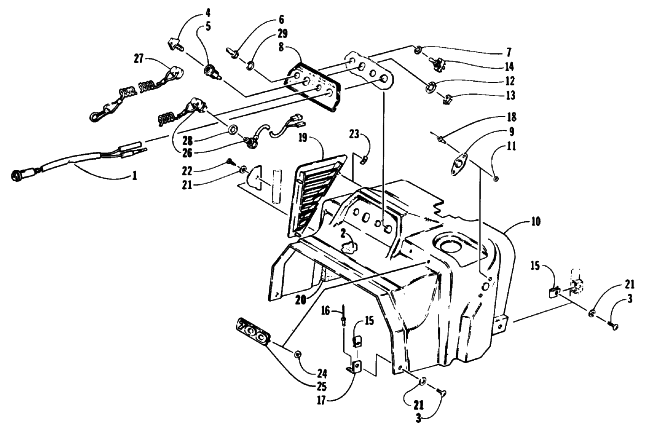 Parts Diagram for Arctic Cat 1992 WILDCAT MOUNTAIN CAT EFI SNOWMOBILE SWITCHES AND CONSOLE ASSEMBLY