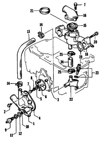 Parts Diagram for Arctic Cat 1992 WILDCAT EFI SNOWMOBILE WATER PUMP/WATER MANIFOLD