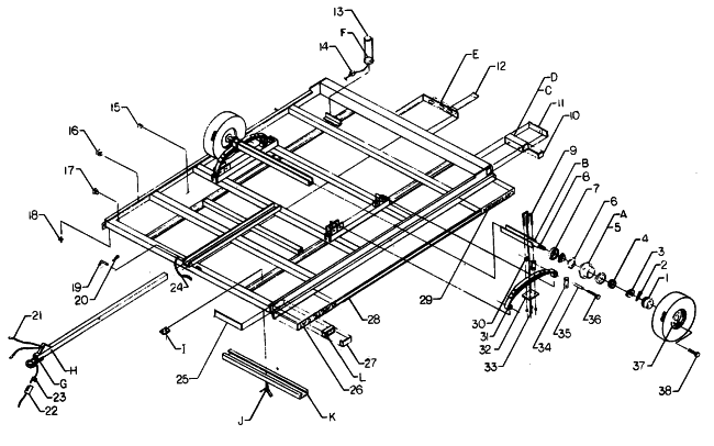 Parts Diagram for Arctic Cat 1991 CAT CARRIER CC100 SNOWMOBILE TRAILER - CC100
