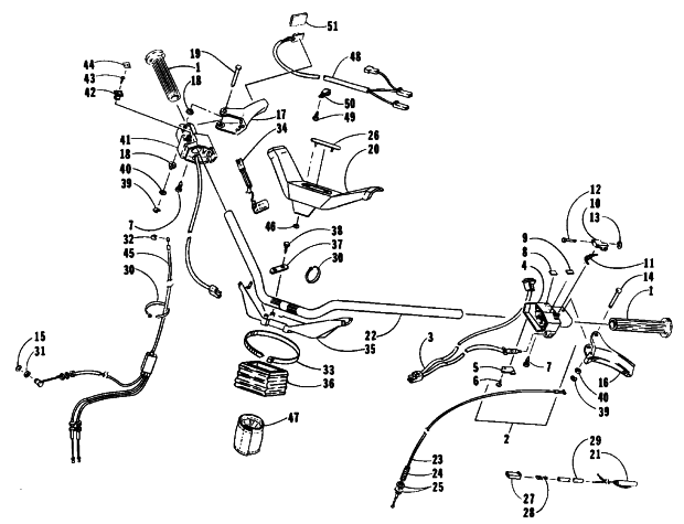 Parts Diagram for Arctic Cat 1993 CHEETAH SNOWMOBILE HANDLEBAR ASSEMBLY