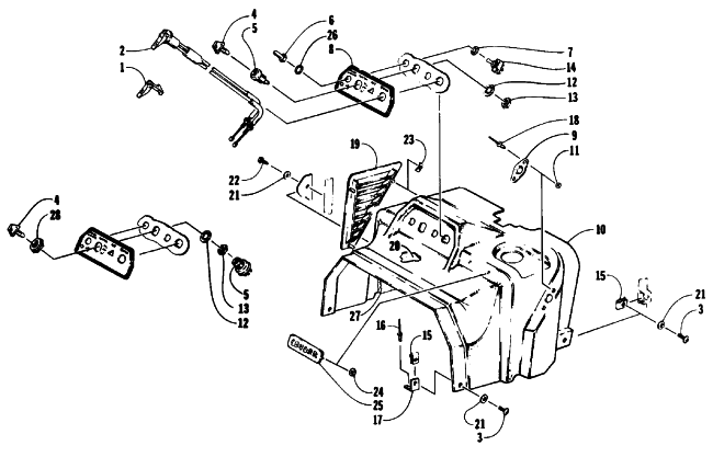 Parts Diagram for Arctic Cat 1992 COUGAR 2UP SNOWMOBILE SWITCH AND CONSOLE ASSEMBLY