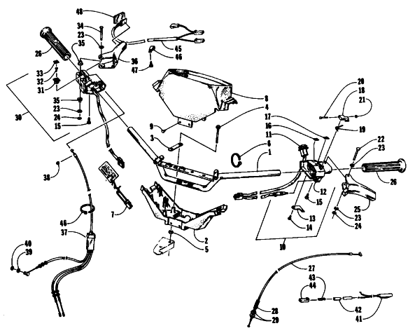 Parts Diagram for Arctic Cat 1992 PROWLER 2-UP SNOWMOBILE HANDLEBAR AND CONTROLS