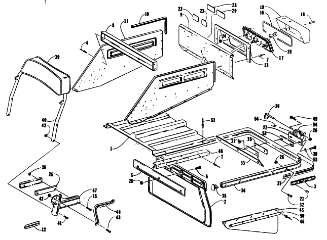 Parts Diagram for Arctic Cat 1993 CHEETAH SNOWMOBILE BODY EXTENSION