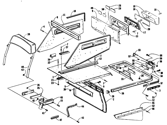 Parts Diagram for Arctic Cat 1992 JAG AFS LT 1 SPEED SNOWMOBILE BODY EXTENSION