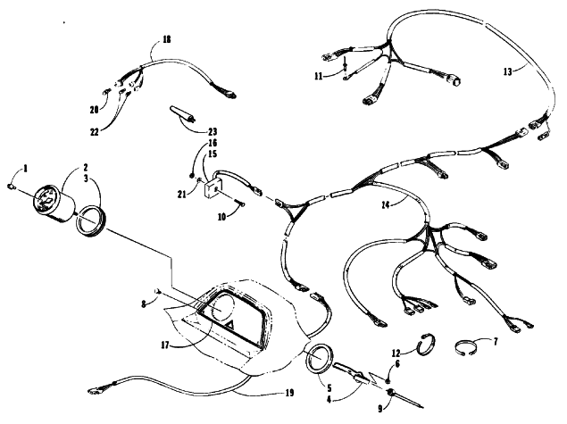 Parts Diagram for Arctic Cat 1992 JAG AFS LT 2 SPEED SNOWMOBILE INSTRUMENTS AND WIRING ASSEMBLIES