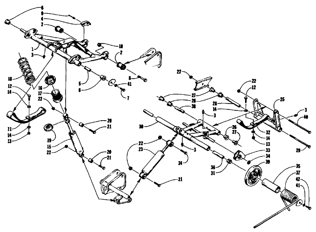Parts Diagram for Arctic Cat 1992 PROWLER SNOWMOBILE REAR SUSPENSION ARM ASSEMBLIES
