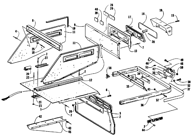 Parts Diagram for Arctic Cat 1992 SUPER JAG SNOWMOBILE BODY EXTENSION