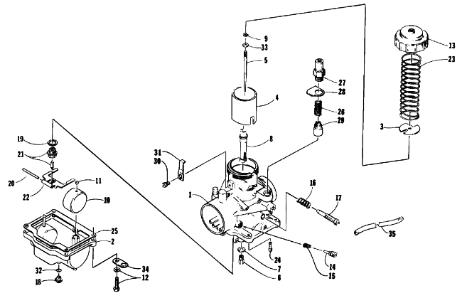 Parts Diagram for Arctic Cat 1992 JAG SNOWMOBILE CARBURETOR