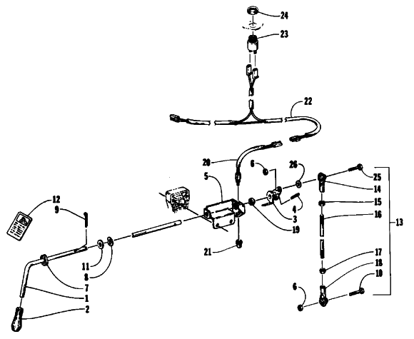 Parts Diagram for Arctic Cat 1992 EXT SPECIAL SNOWMOBILE REVERSE SHIFT LEVER ASSEMBLY