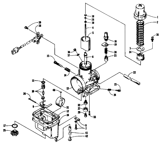 Parts Diagram for Arctic Cat 1993 440 ZR SNOWMOBILE CARBURETOR