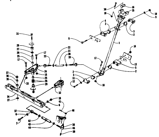Parts Diagram for Arctic Cat 1993 COUGAR MOUNTAIN CAT SNOWMOBILE TIE ROD/STEERING POST ASSEMBLY