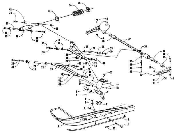 Parts Diagram for Arctic Cat 1991 EL TIGRE EXT SNOWMOBILE SKI AND FRONT SUSPENSION