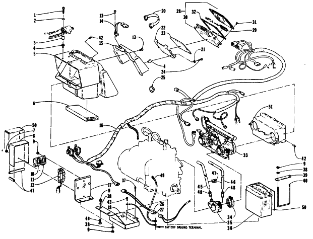 Parts Diagram for Arctic Cat 1992 WILDCAT MOUNTAIN CAT EFI SNOWMOBILE AIRBOX AND EFI ASSEMBLIES