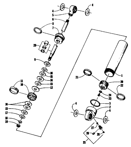 Parts Diagram for Arctic Cat 1993 EXT 580 Z SNOWMOBILE REAR SUSPENSION REAR ARM SHOCK ABSORBER