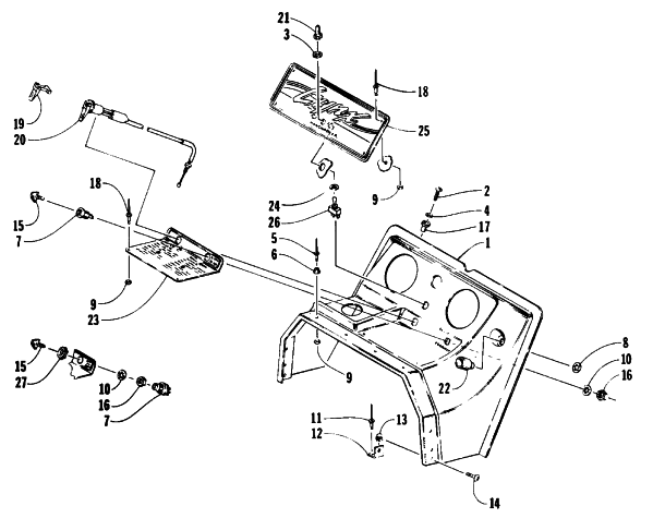 Parts Diagram for Arctic Cat 1993 LYNX SNOWMOBILE SWITCH, CHOKE, AND CONSOLE ASSEMBLY