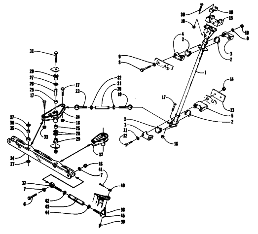 Parts Diagram for Arctic Cat 1993 JAG Z SNOWMOBILE TIE ROD/STEERING POST ASSEMBLY